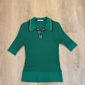 Elegant Green Button Down Knit Top